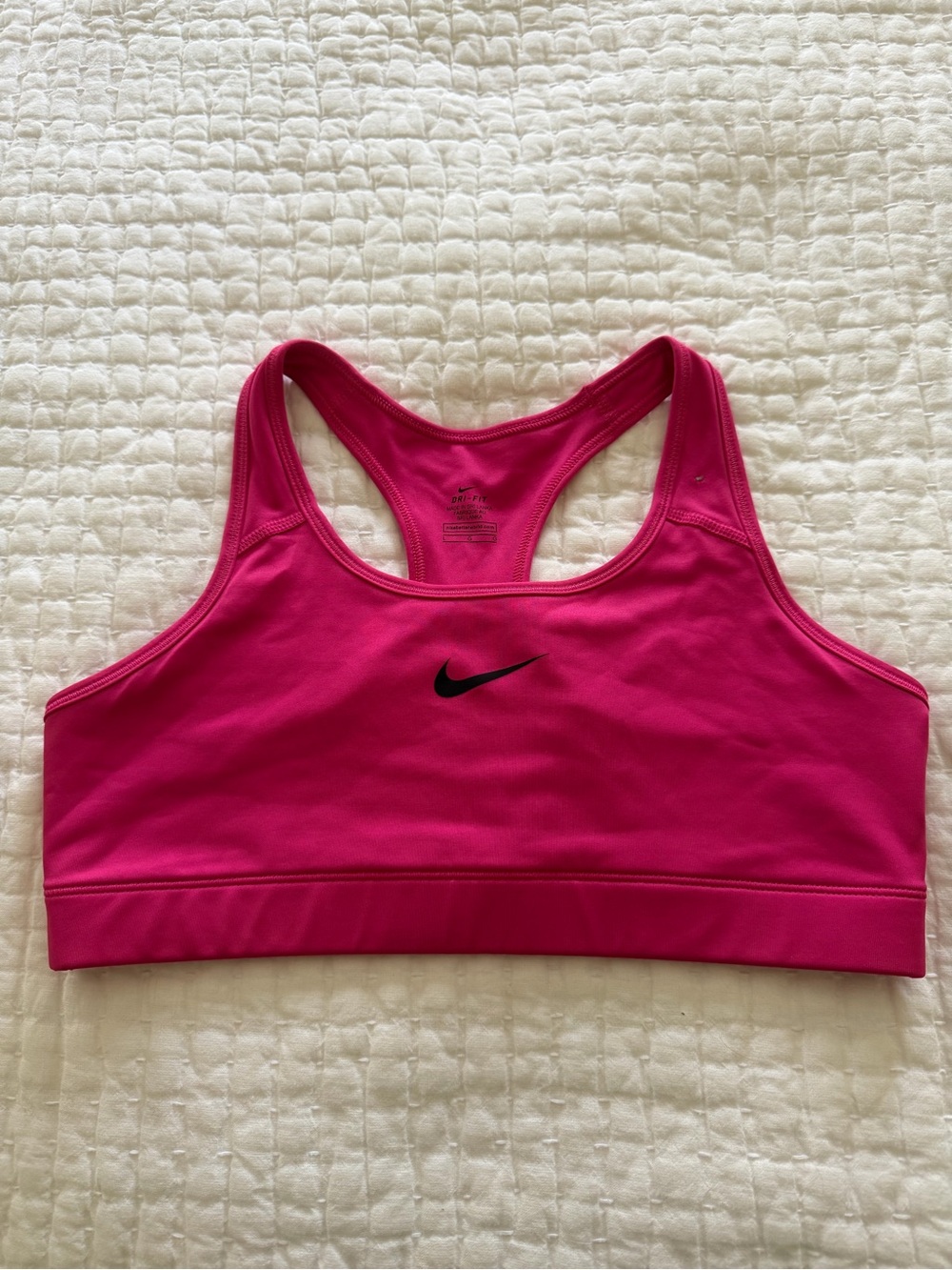 Nike Women's Pink Dri-FIT Sports Bra - Supportive Racerback - Large